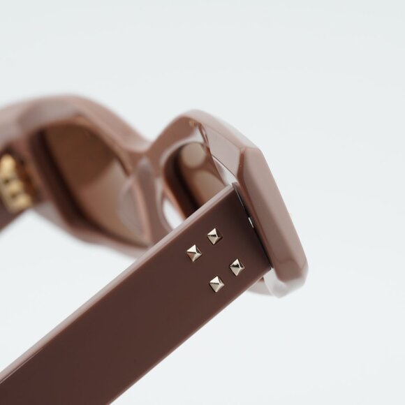 Valentino V-QUATTRO VLS-109H Sunglasses Caramel Rectangle Frame, Brown Lenses - Picture 6 of 12